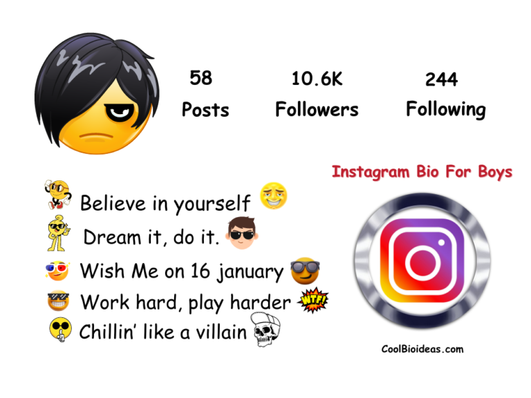 Instagram Bio For Boys